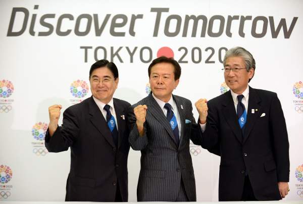 Tokyo Governor Naoki Inose (C), Japanese Olympic Committee President Tsunekazu Takeda (R) and Tokyo 2020 Bid Committee CEO Masato Mizuno pose at the 'Tokyo 2020 press conference.' The city received the highest praises in a recent IOC report evaluating bids for the 2020 Summer Olympics (Toshifumi Kitamura/AFP/Getty Images)